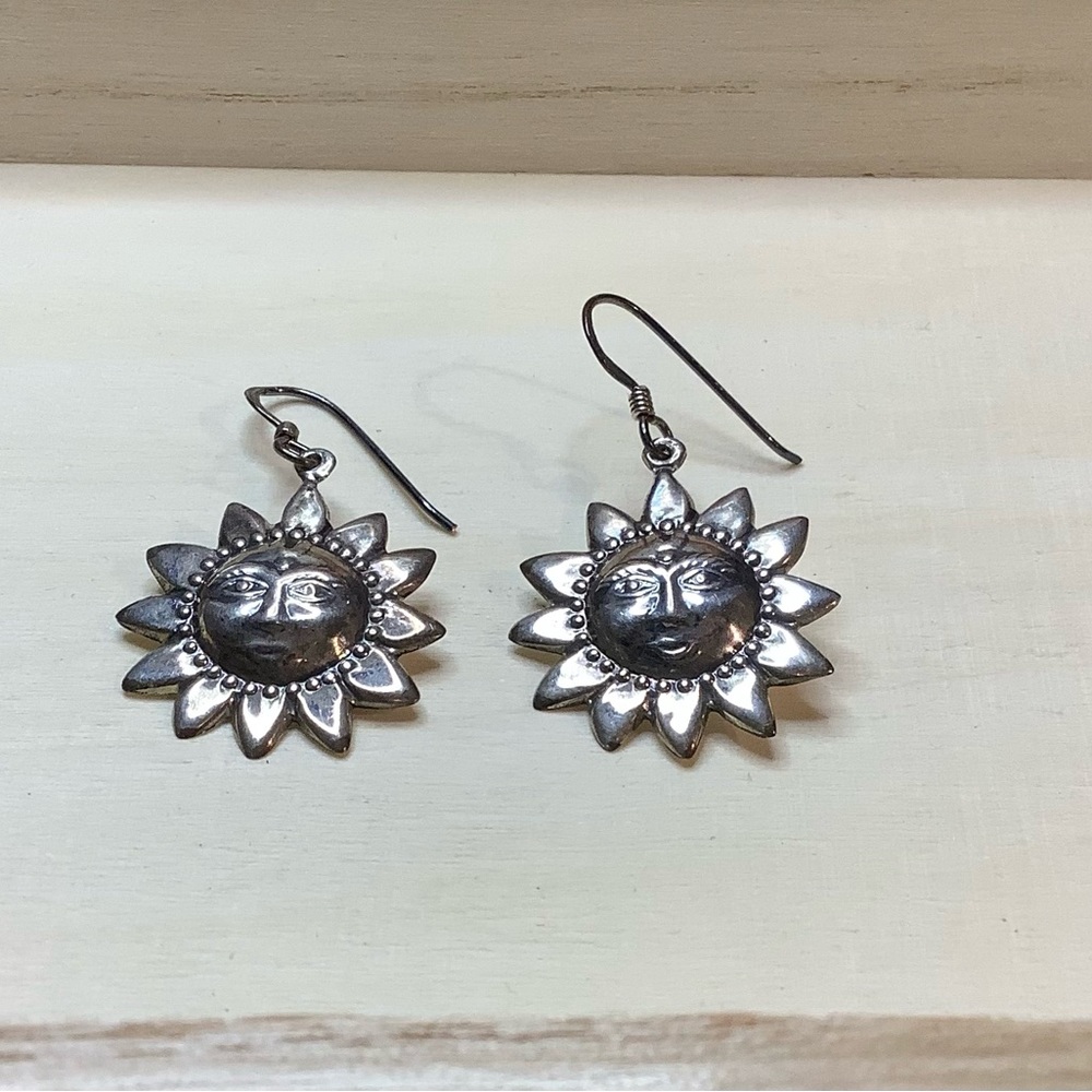 NWOT 925 silver sun earrings vintage